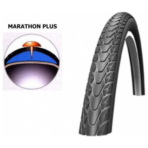 Schwalbe Schw btb 28x1 1/4 Mar plus R zw Zwart
