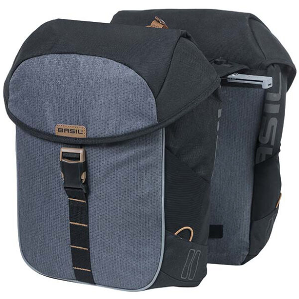 Basil fietstas dubbel Miles black MIK 32L Black Slate