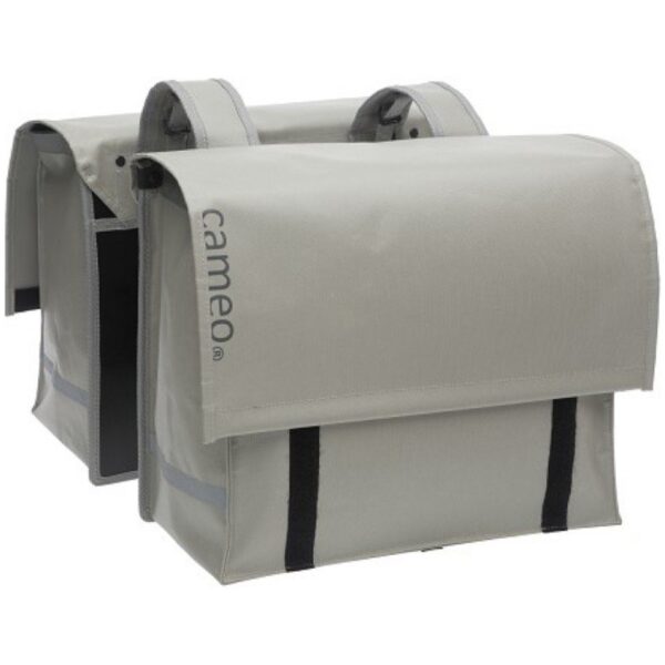 Cameo fietstas dubbel bisonyl grijs 46L Grey