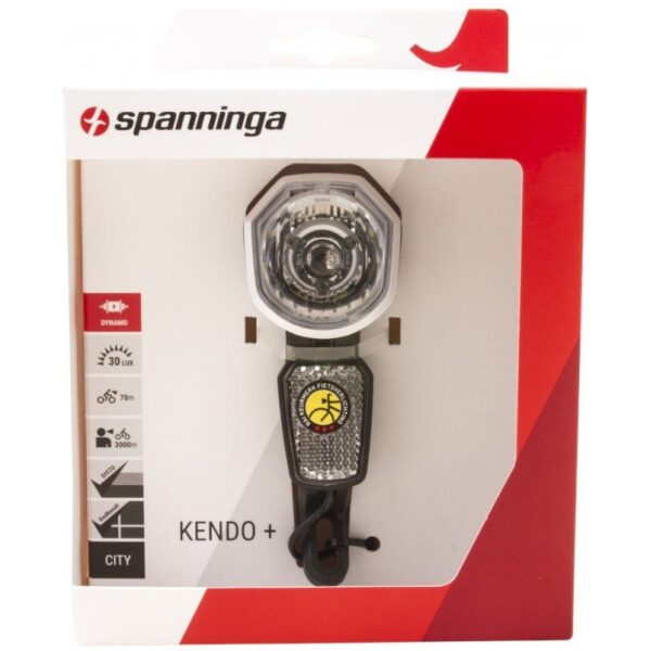 Spanninga koplamp Kendo + XDOc dynamo 30 lux Zwart
