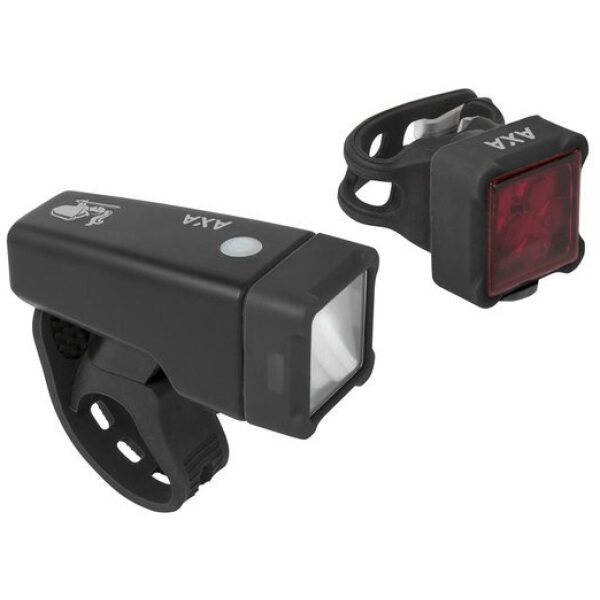 Axa verlichting set Niteline T4R usb Zwart
