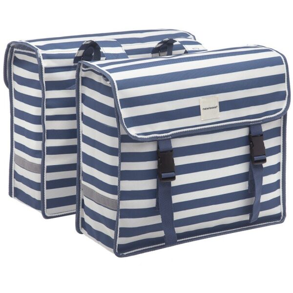 New Looxs fietstas dubbel Fiori Blue Stripe
