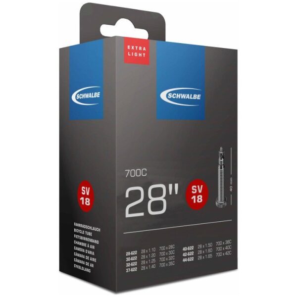 Schwalbe bnb SV18 Extra Light 28 x 1.10 - 1.65 fv Zwart