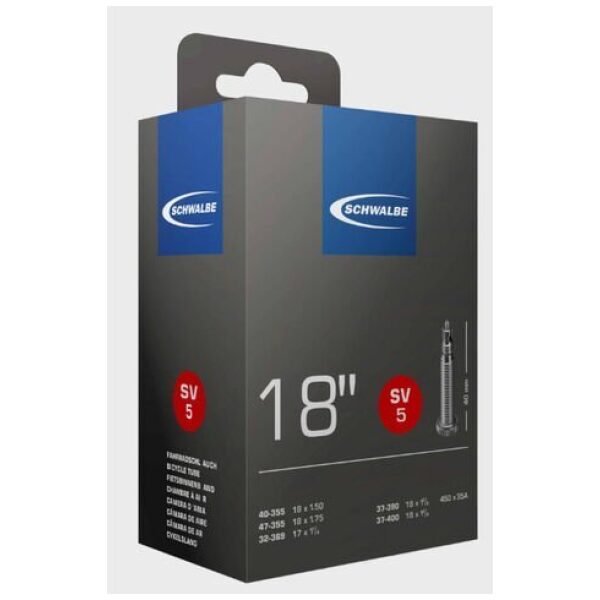 Schwalbe bnb SV5 17 x 1 1/4 - 18 x 1.75 fv 40mm Zwart