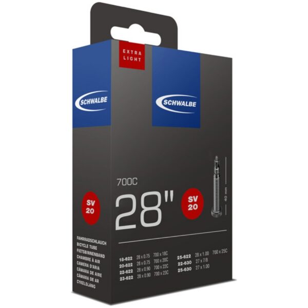Schwalbe bnb SV20 Extra Light 28 x 0.75 - 1.00 fv Zwart