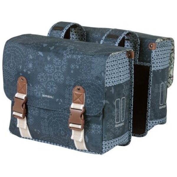 Basil fietstas dubbel Boheme indigo blue 35L Indigo Blauw