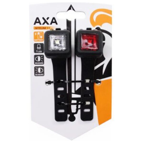 Axa verlichting set Niteline 11 batterij Zwart